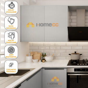 Minimal Akça Yapışkanlı Kaplama Folyo 120cm | Mobilya, Duvar, Kapı İçin - MW750 - Görsel 1